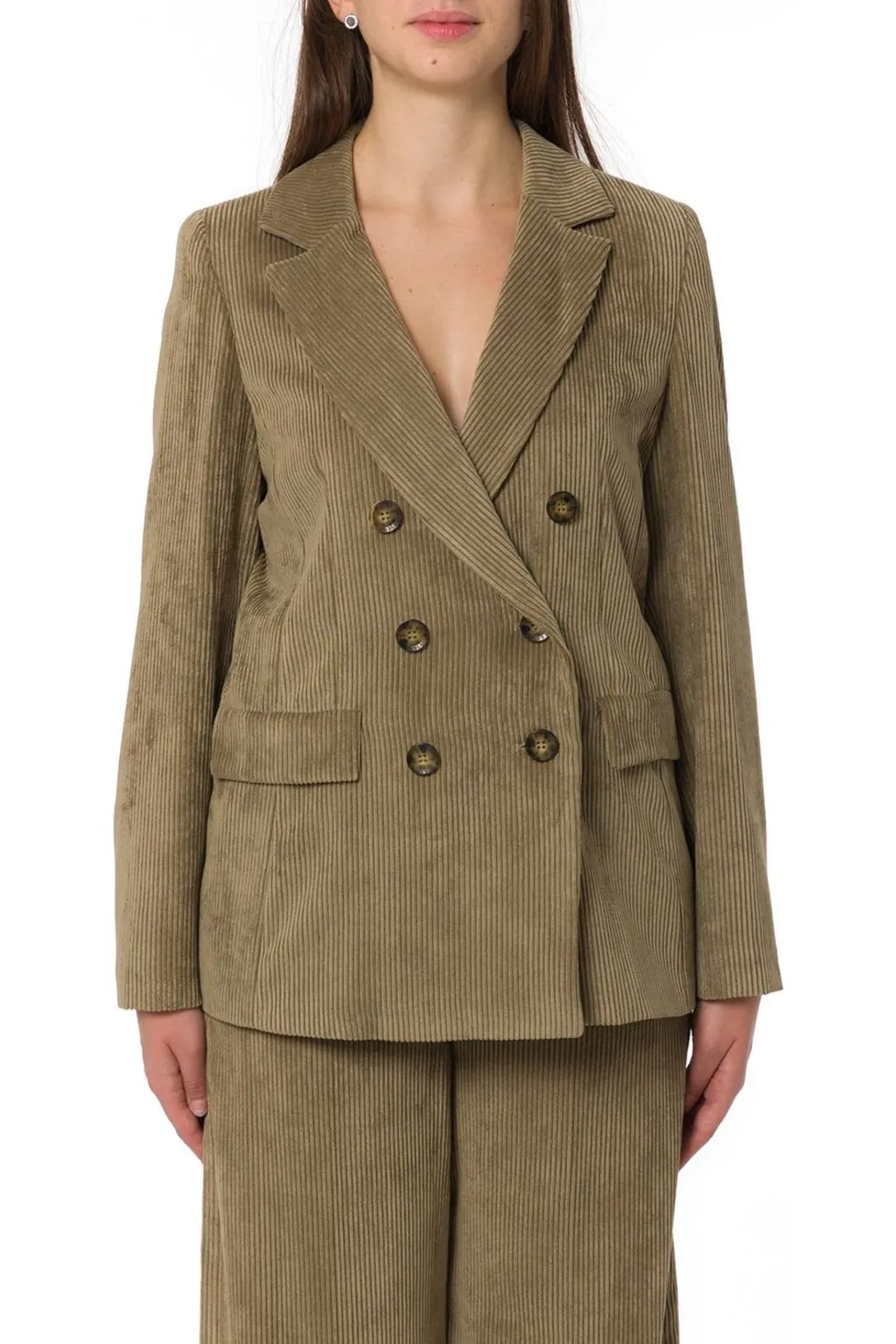 Double-Breasted Corduroy Blazer