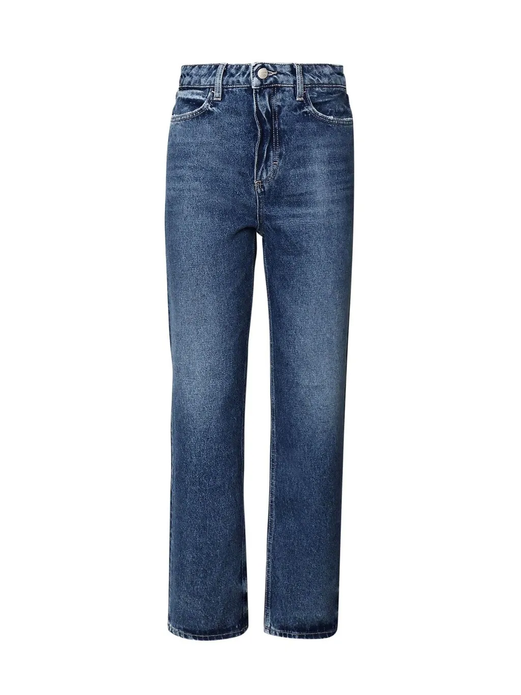 High-Waisted Straight-Leg Jeans