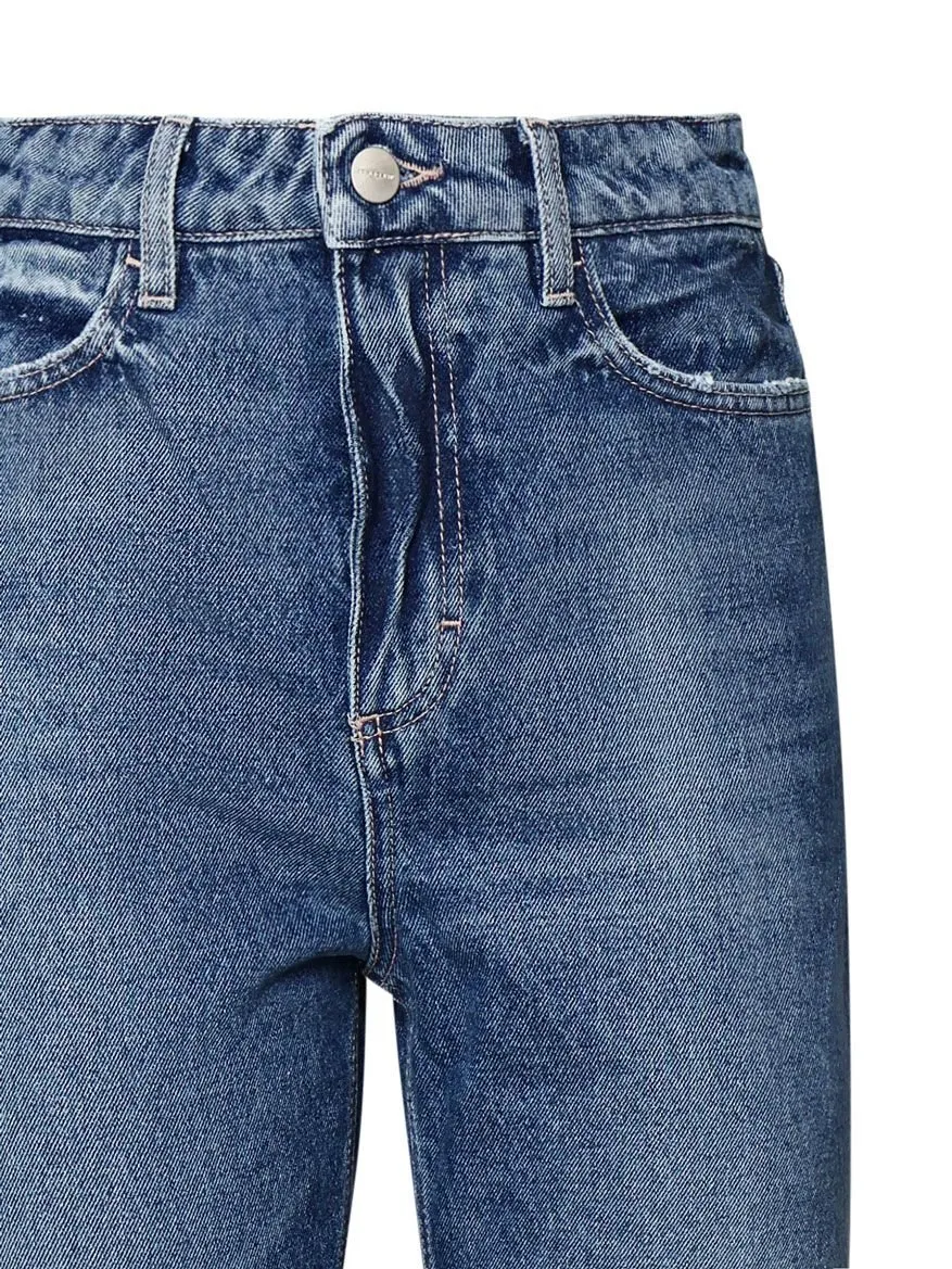 High-Waisted Straight-Leg Jeans