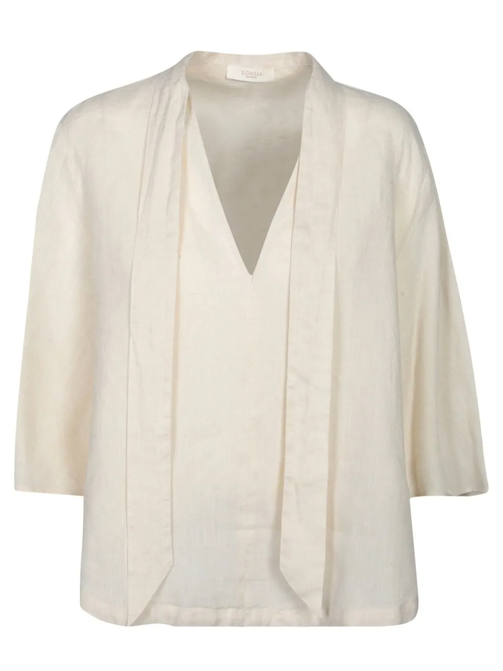 V-Neck Blouse With Tie Detail