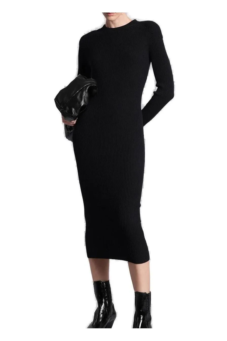 Ribbed Knit Midi Dress