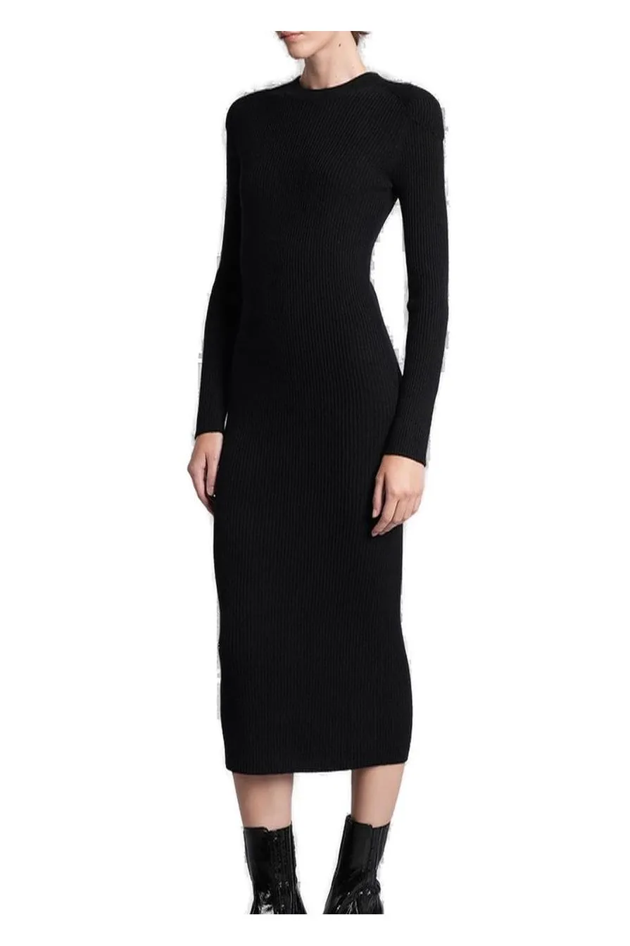 Ribbed Knit Midi Dress