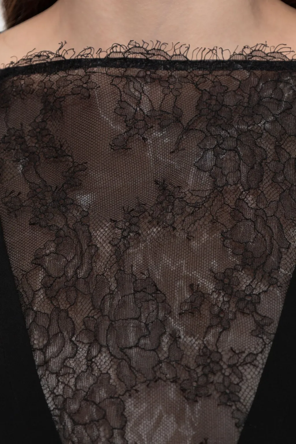 Long Sleeve Lace Trim Top