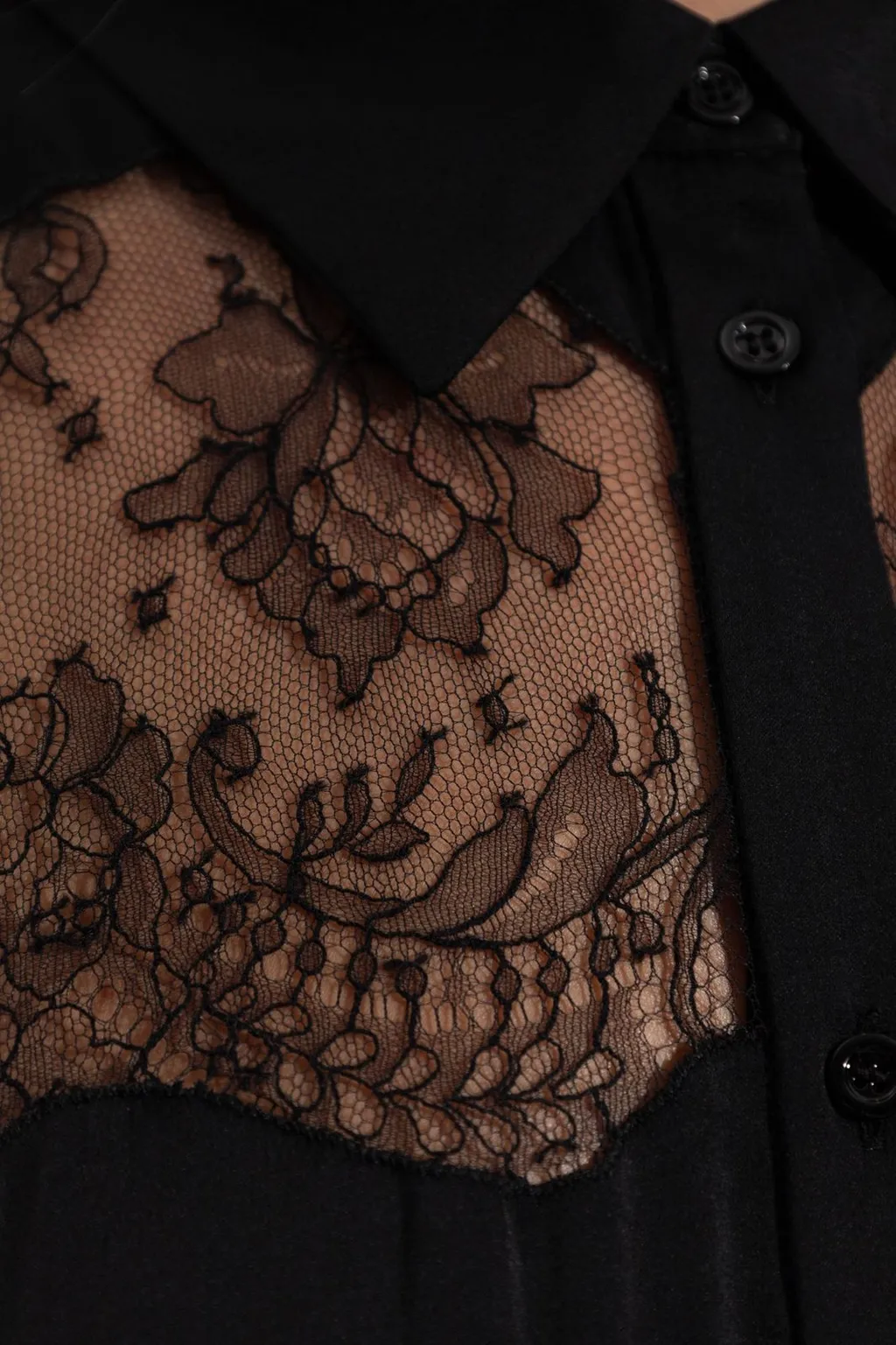 Shirt With Lace Inserts