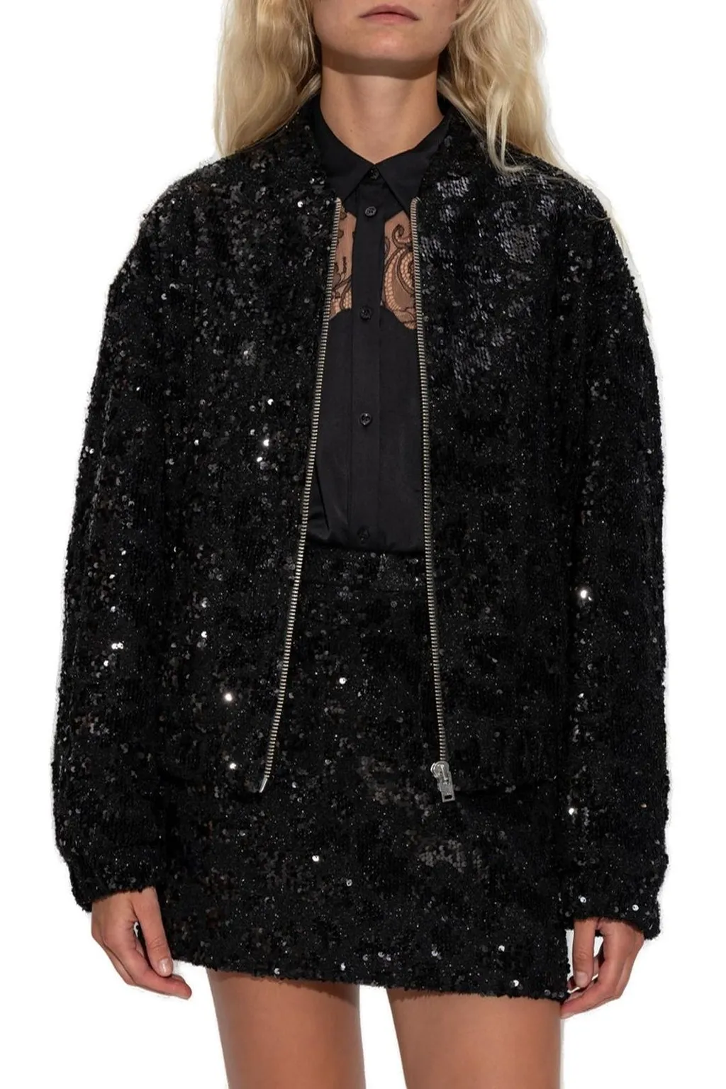 Sequined Bomber Jacket