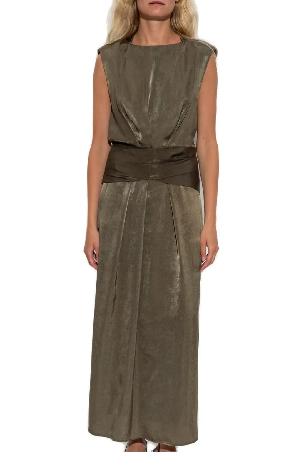 Sleeveless Draped Maxi Dress
