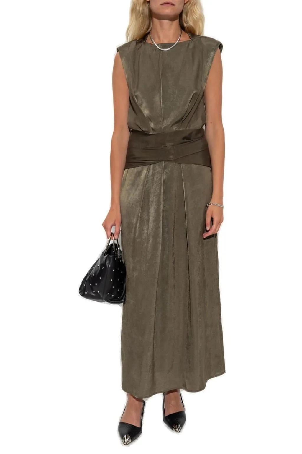 Sleeveless Draped Maxi Dress