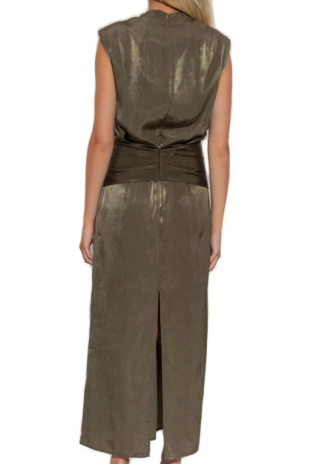 Sleeveless Draped Maxi Dress