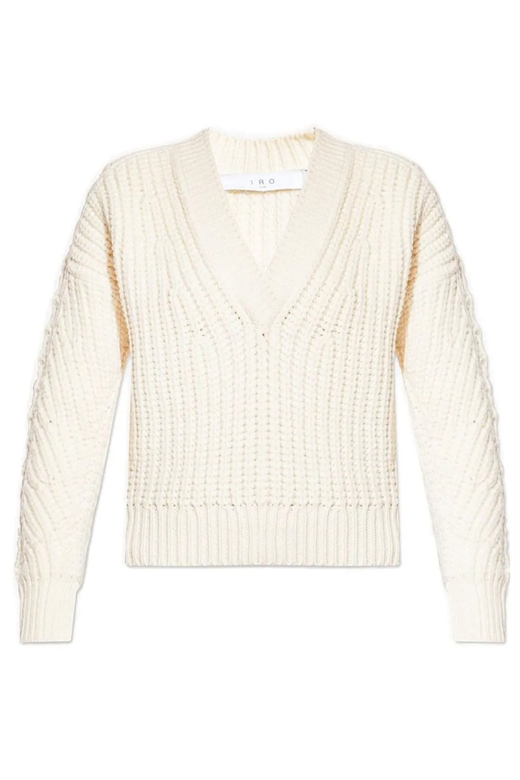 V-Neck Ribbed Knit Sweater