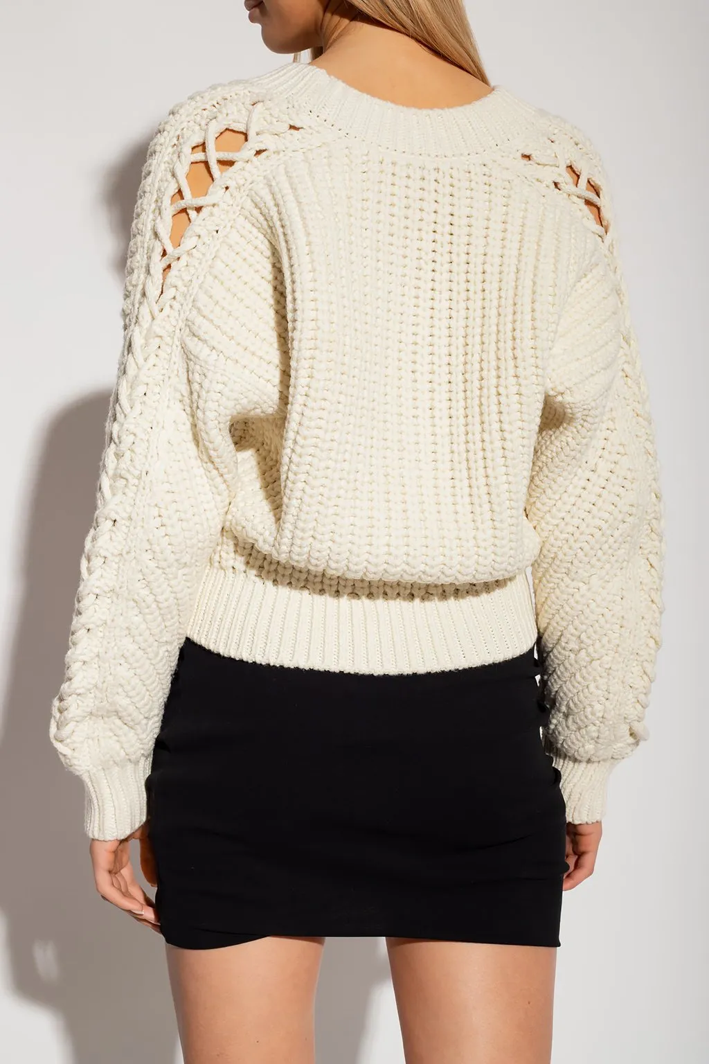 V-Neck Ribbed Knit Sweater