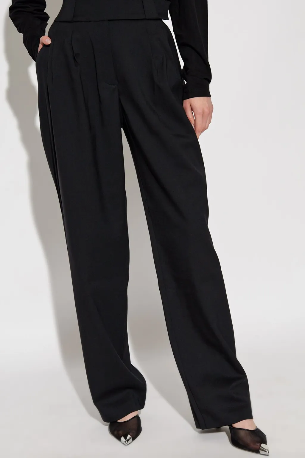 High-Waisted Pleated Trousers