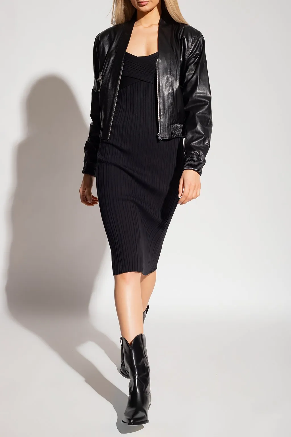 Ribbed Knit Midi Dress