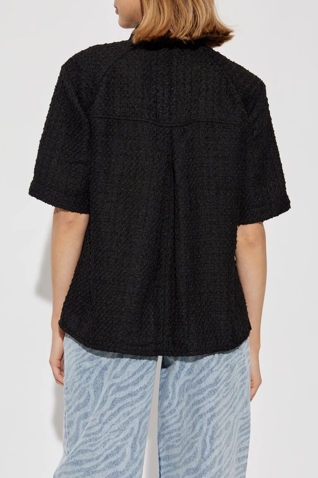 Textured Cropped Shirt