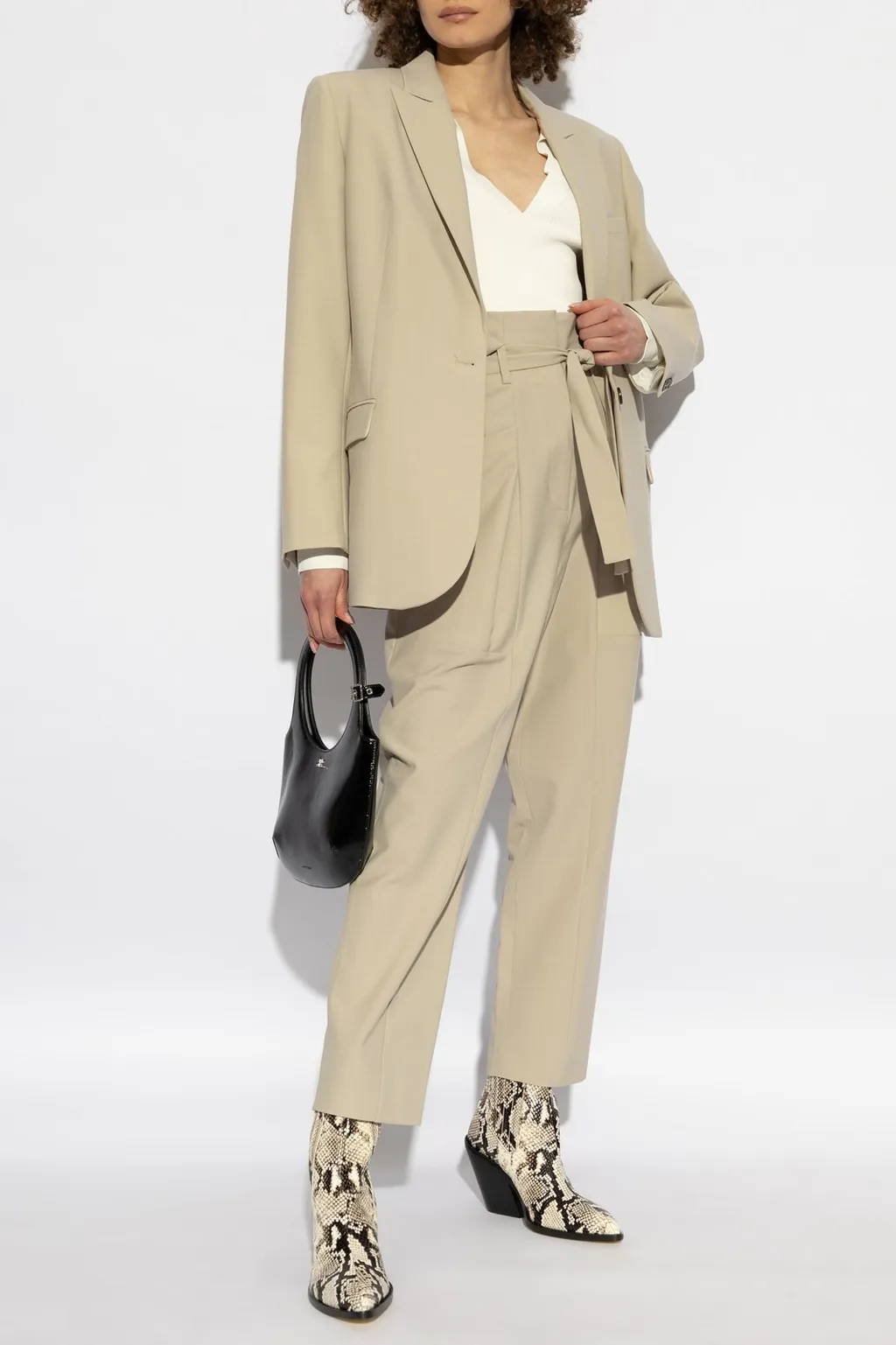 High-Waisted Belted Trousers