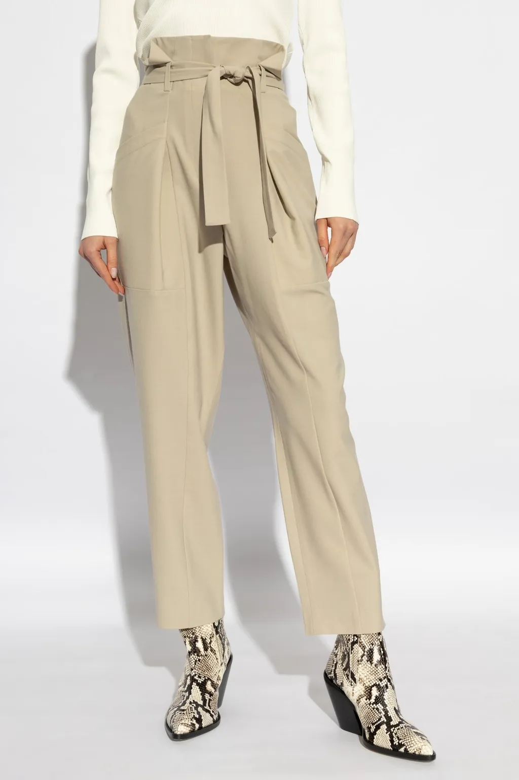 High-Waisted Belted Trousers
