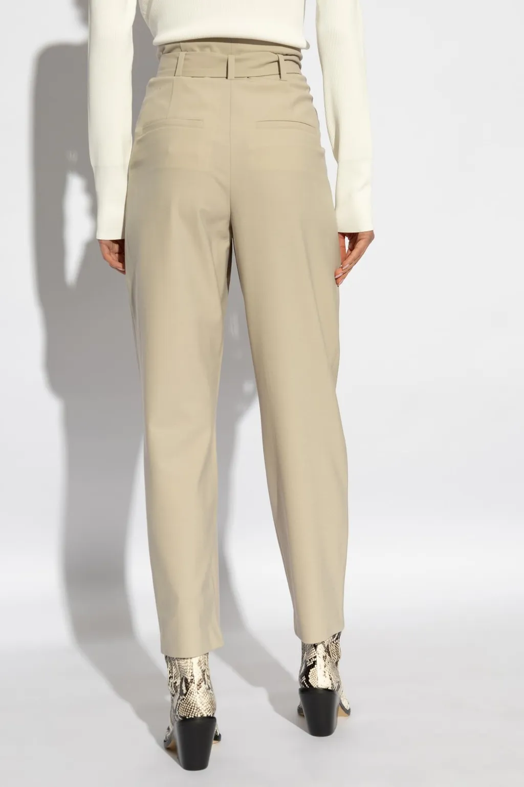 High-Waisted Belted Trousers