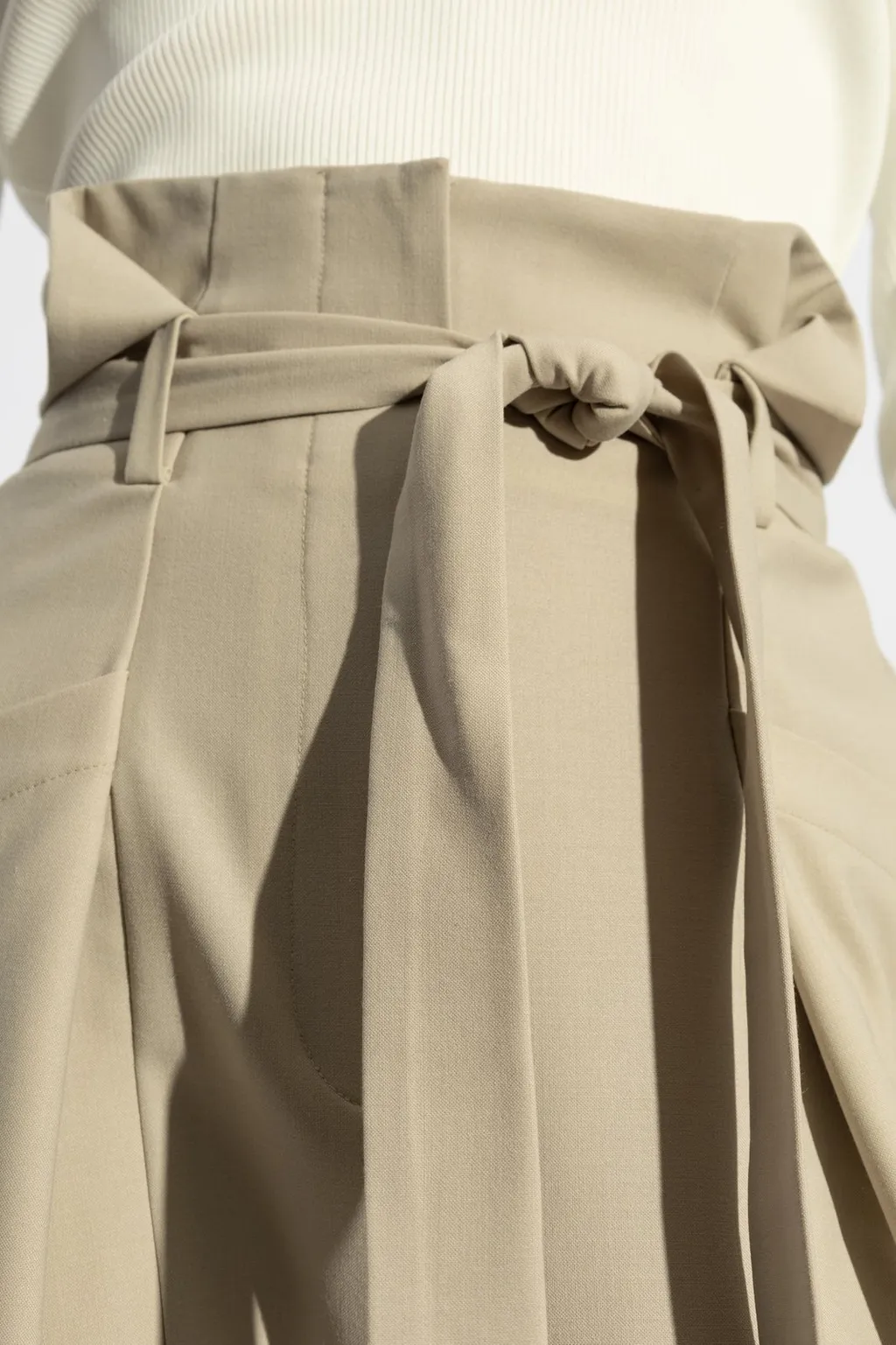 High-Waisted Belted Trousers
