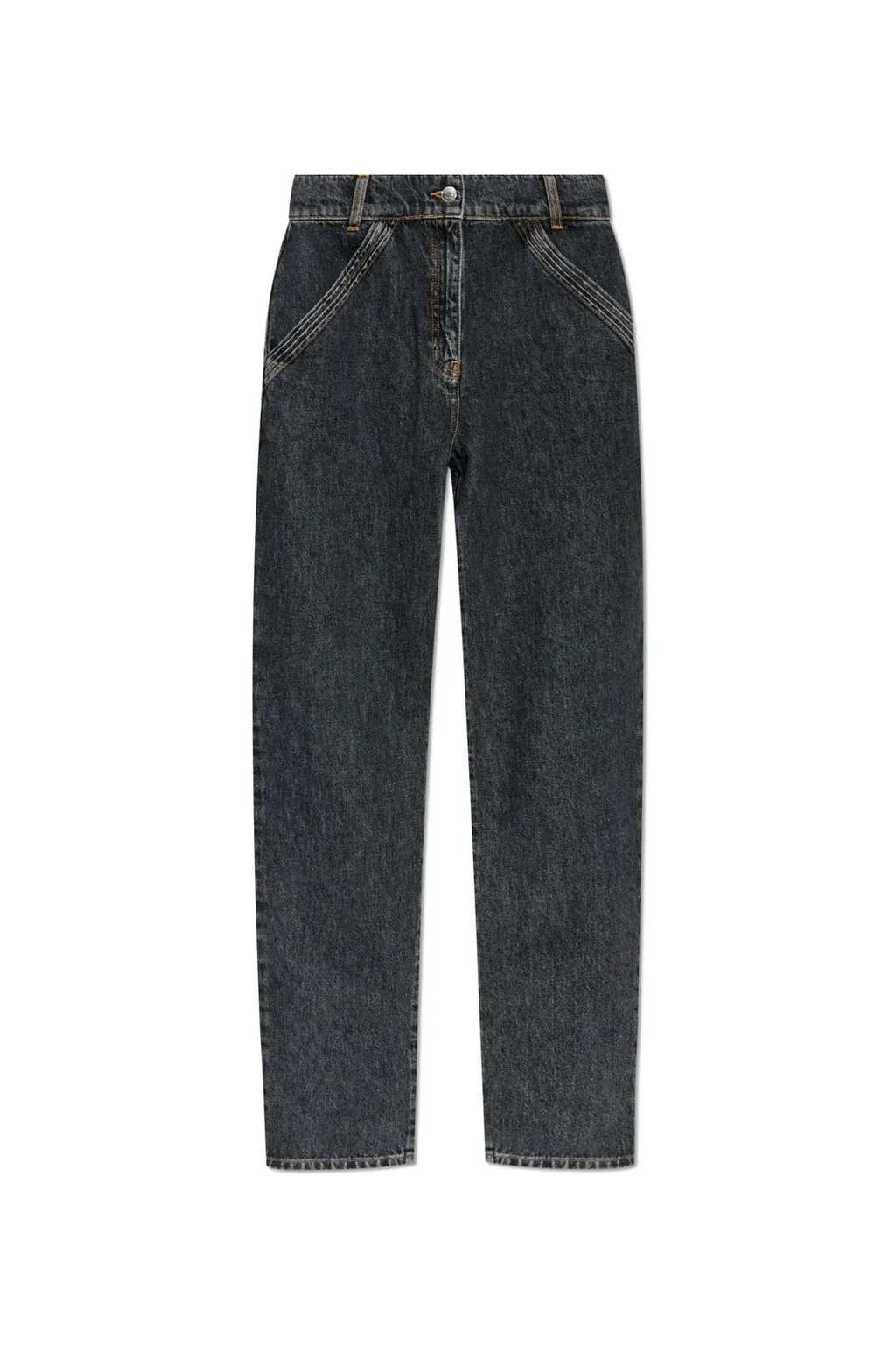 High-Waisted Straight-Leg Jeans