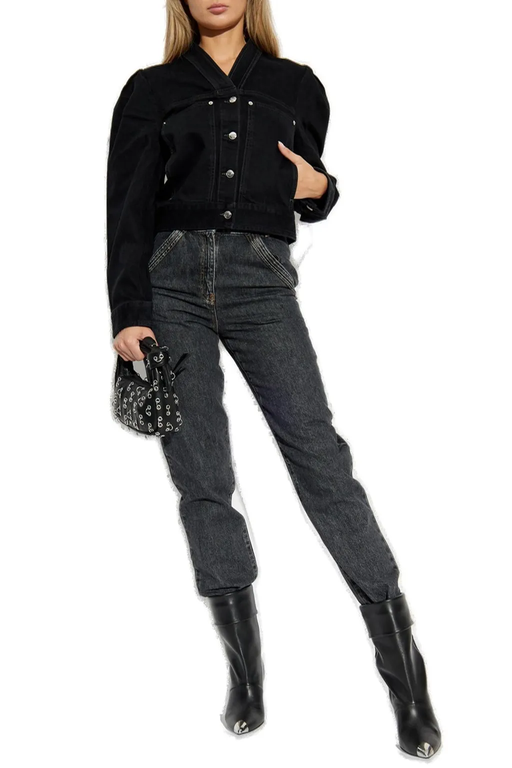 High-Waisted Straight-Leg Jeans