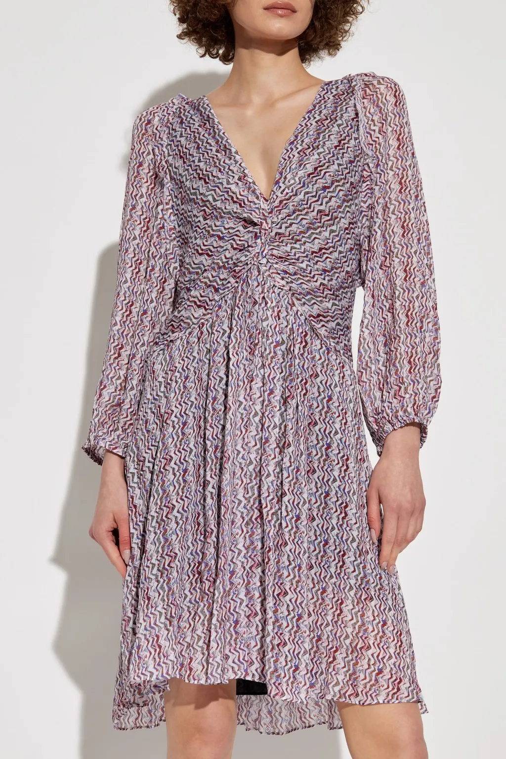 Ruched V-Neck Dress