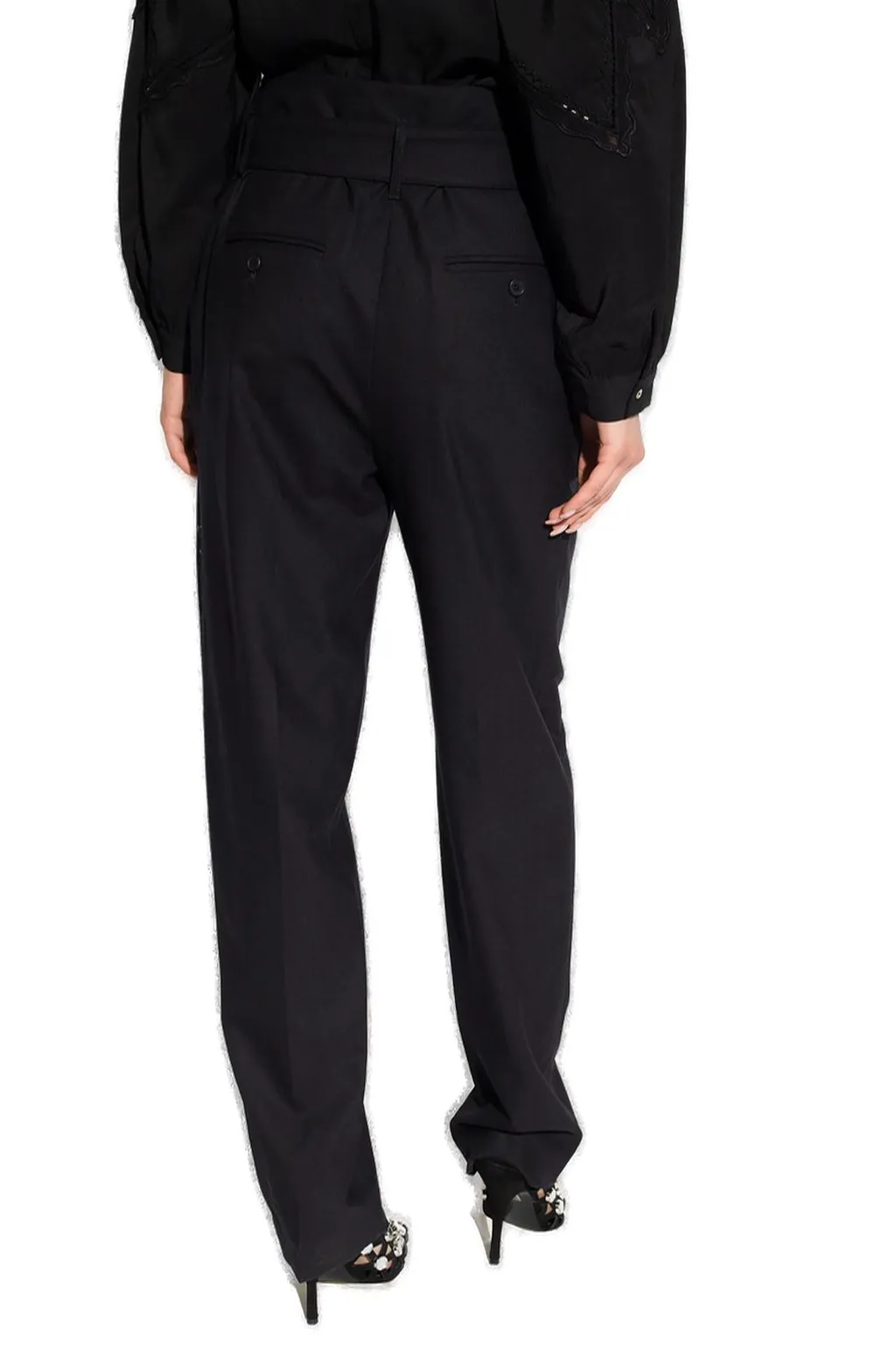 High-Waisted Belted Trousers