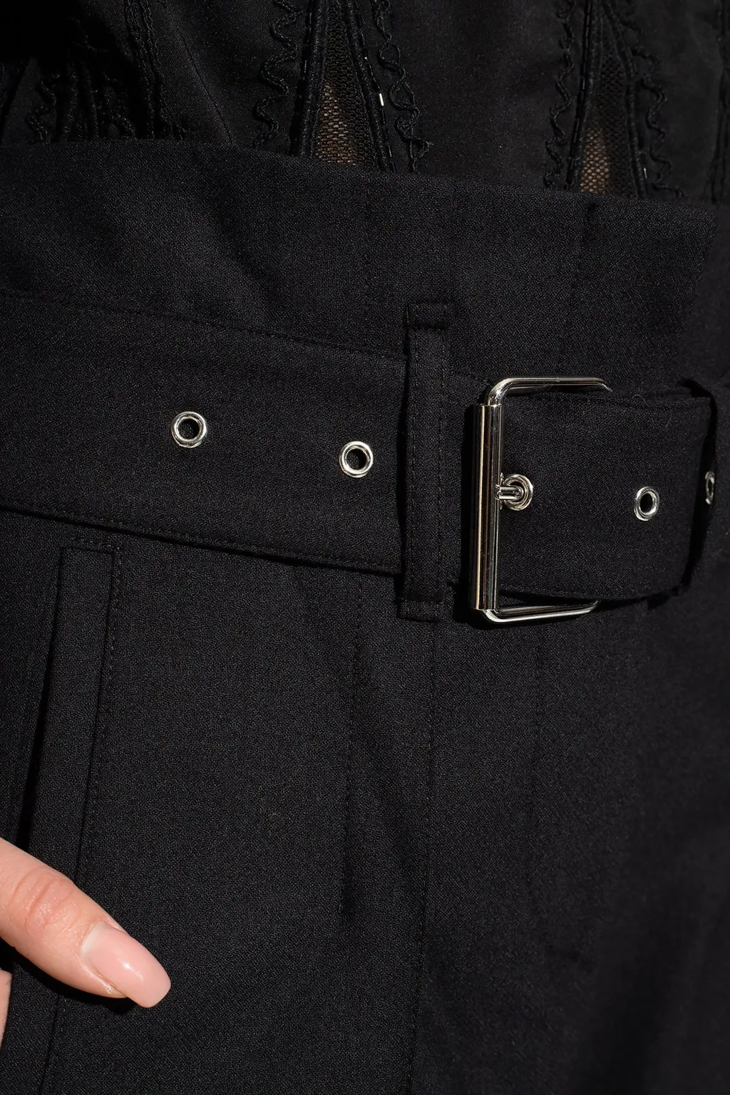 High-Waisted Belted Trousers
