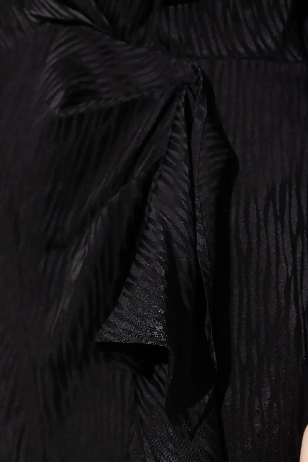 Ruched Faux Leather Mini Dress