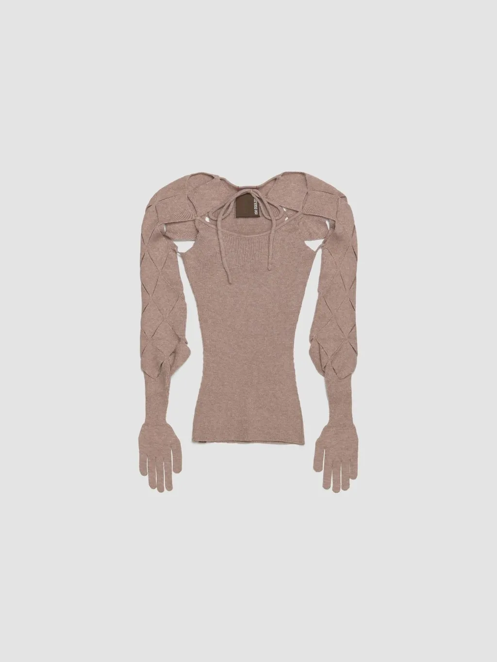 Knit Top With Integrated Gloves