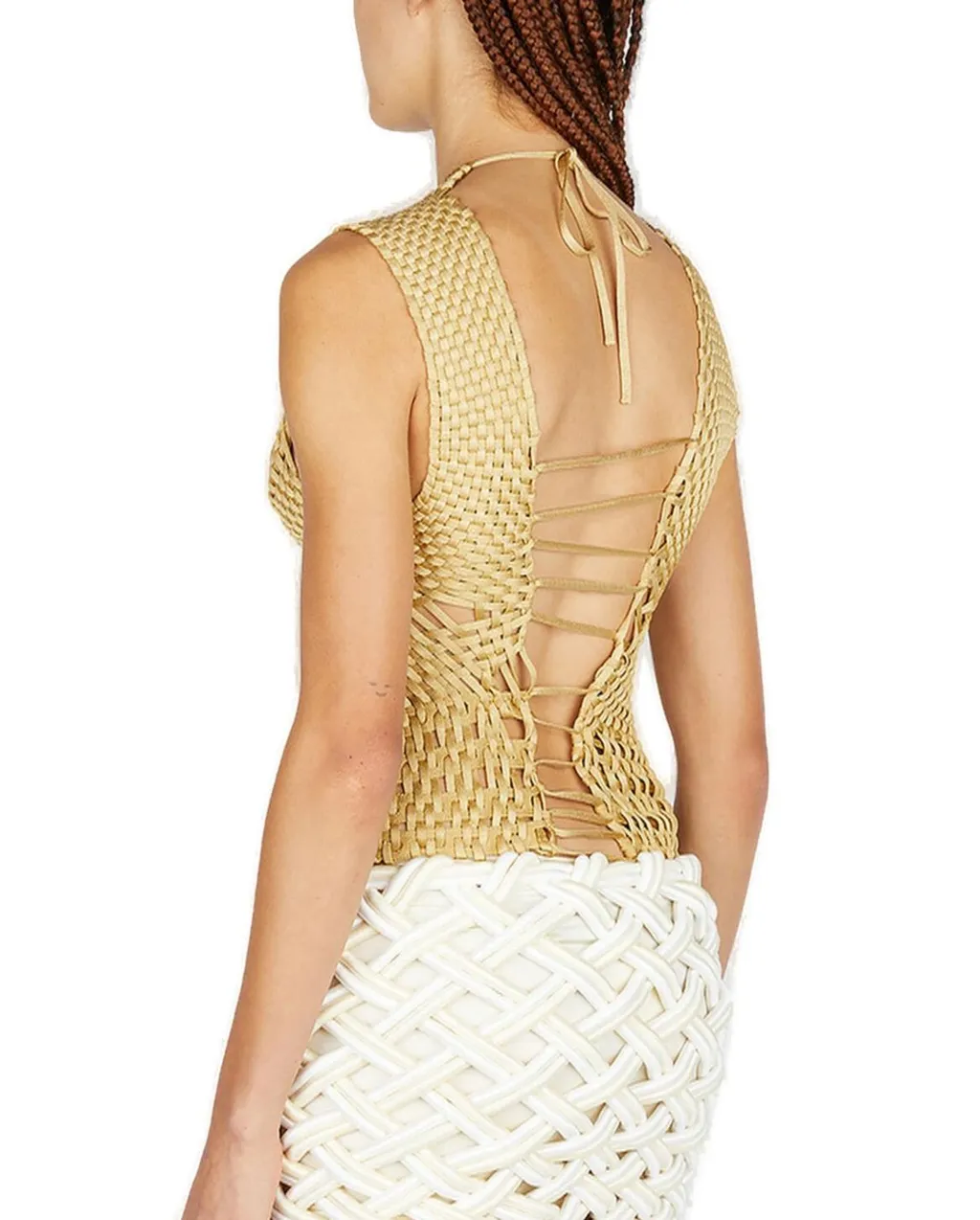 Woven Bustier Top