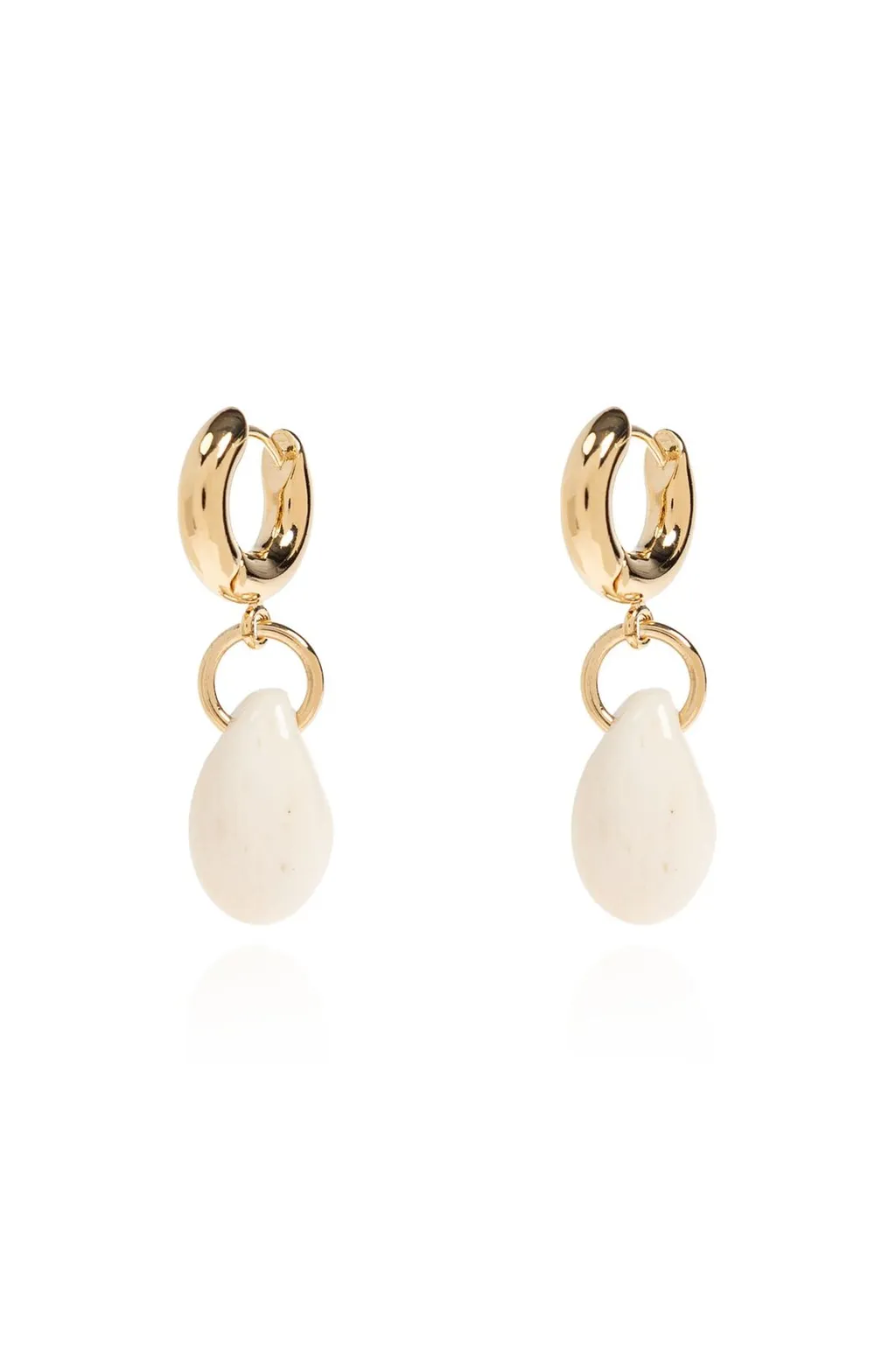 Hoop Earrings With Stone Charm