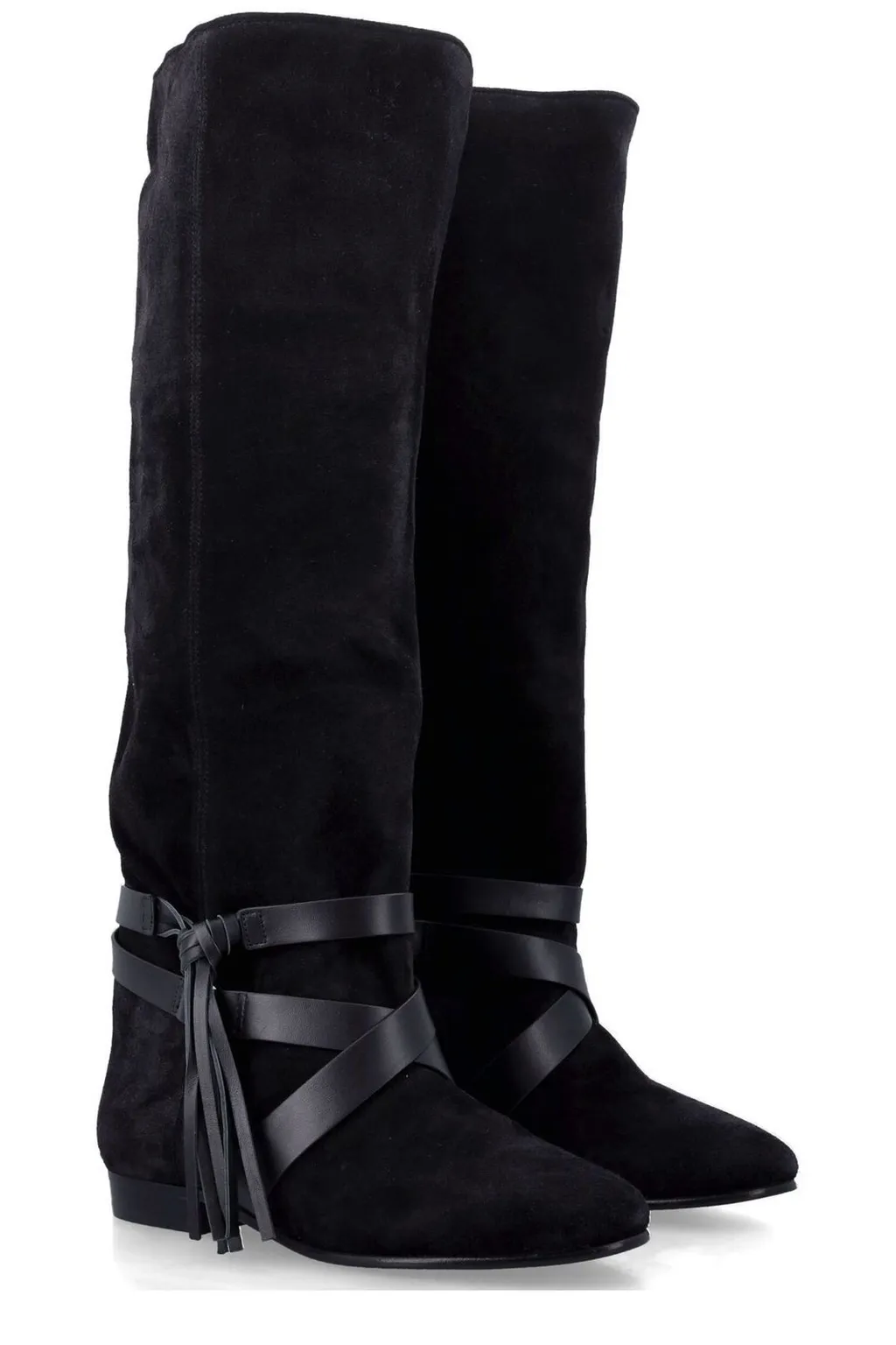 Knee-High Boots With Straps