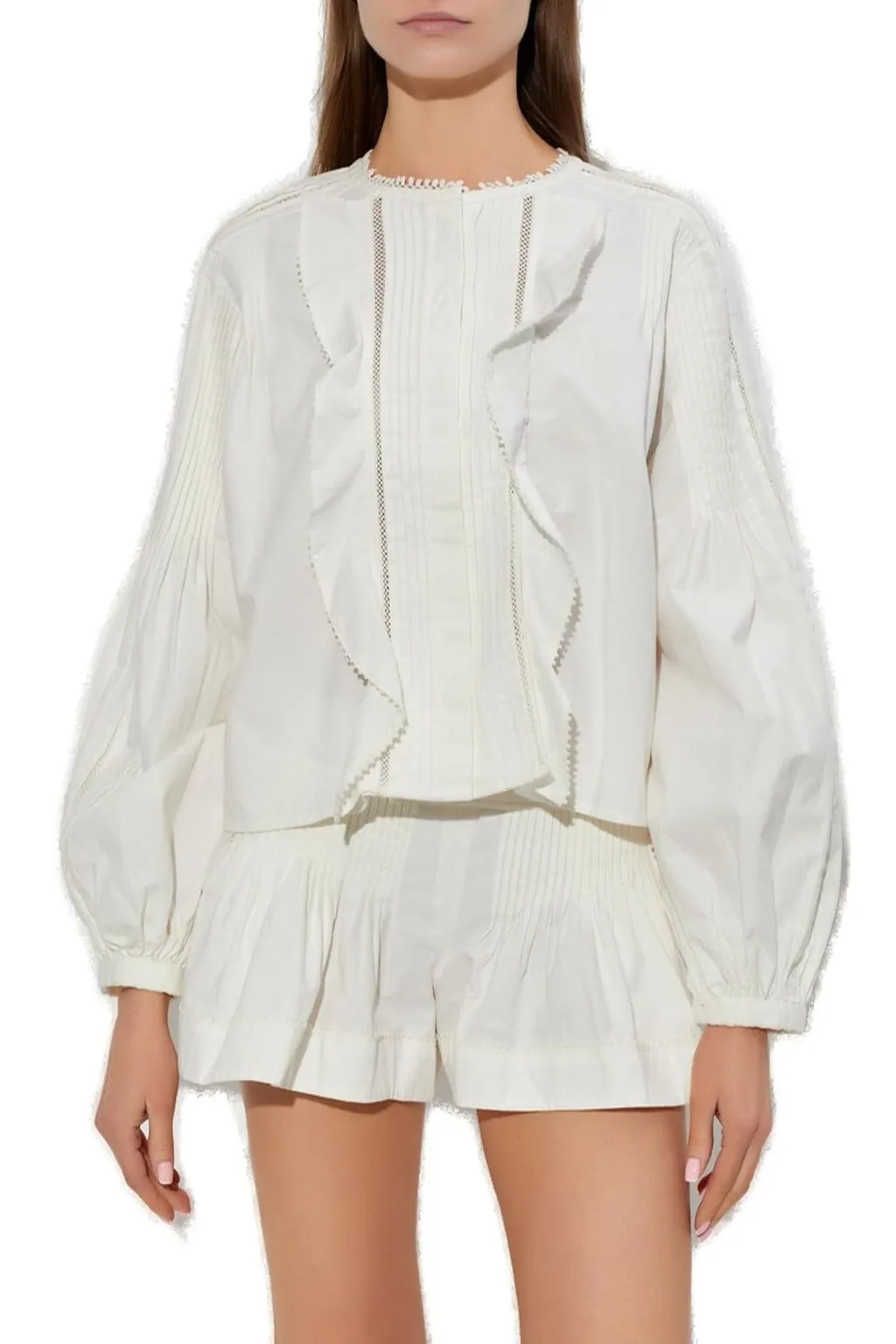 Ruffled Cotton Poplin Blouse