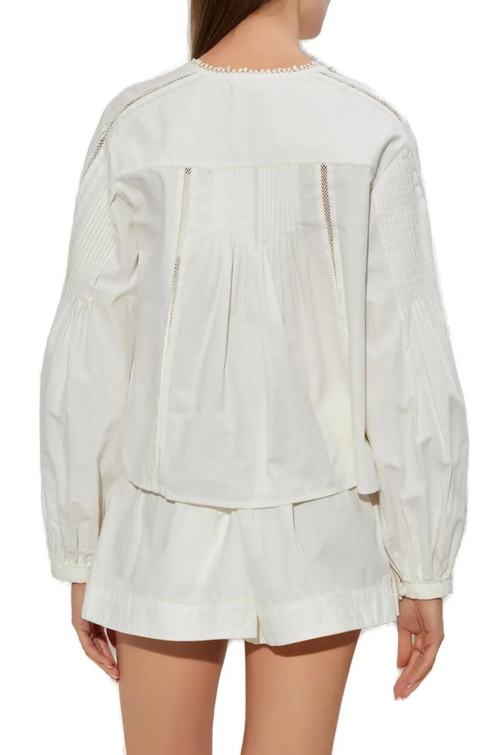 Ruffled Cotton Poplin Blouse