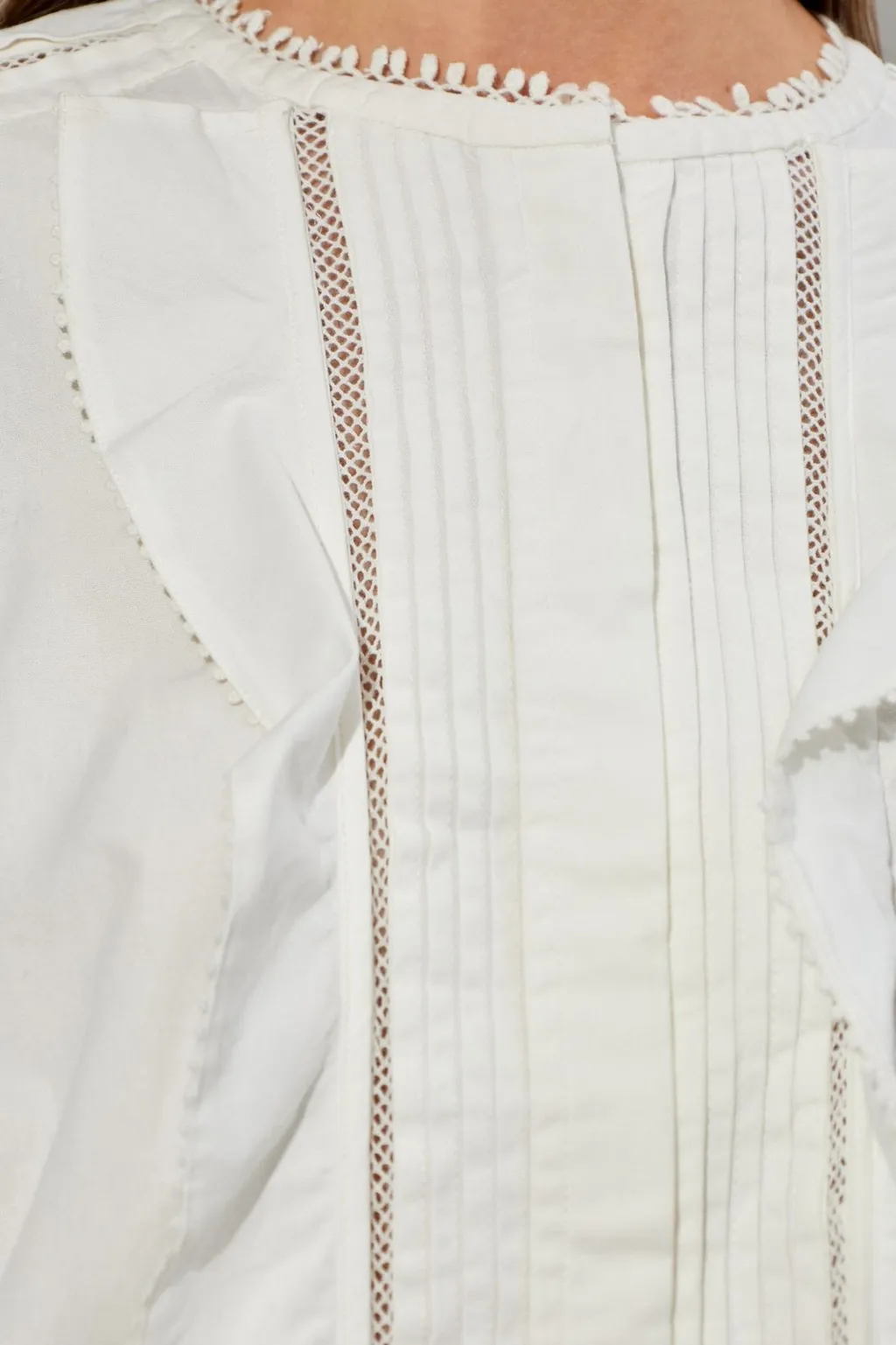Ruffled Cotton Poplin Blouse