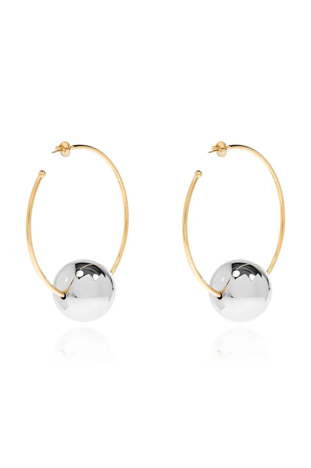 Hoop Earrings With Sphere Charm