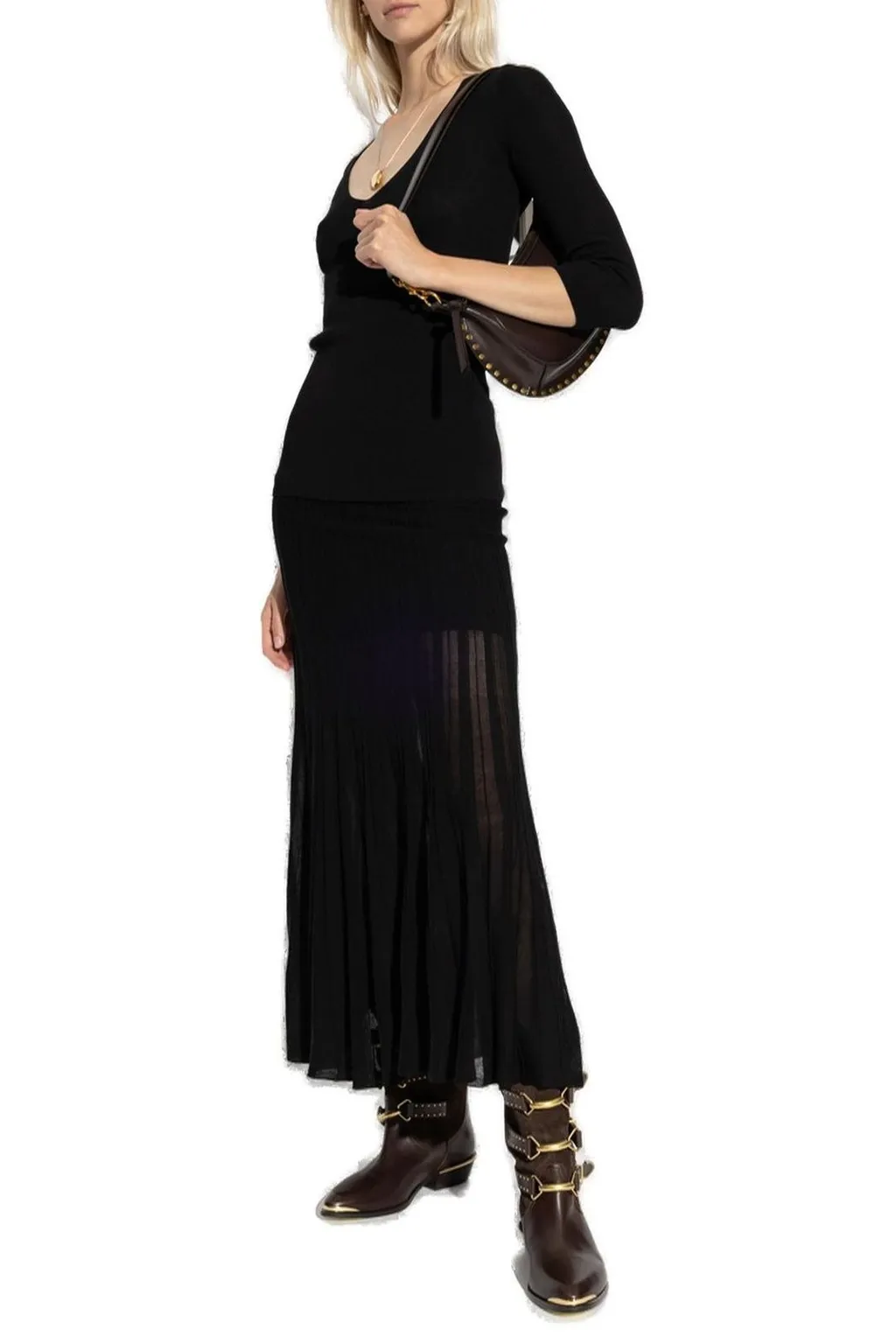 Pleated Maxi Skirt