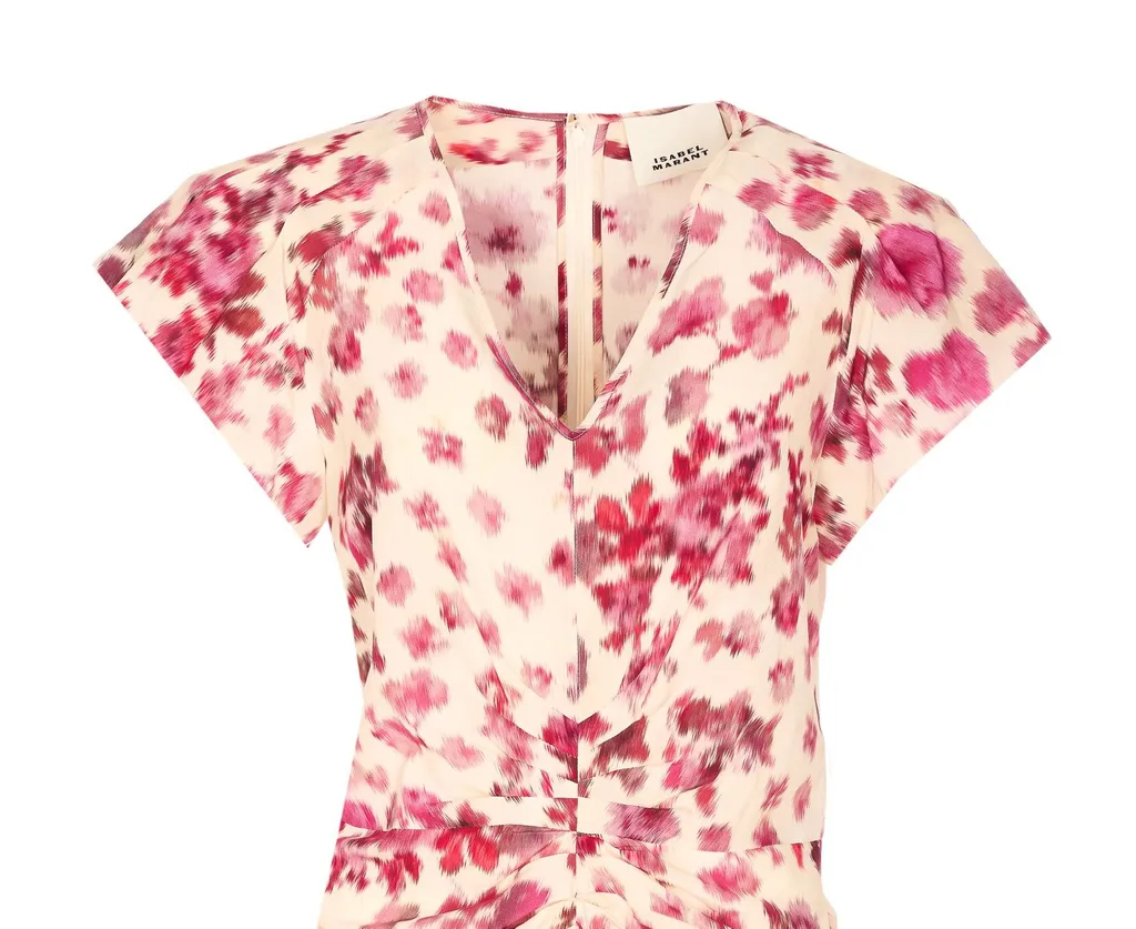 Floral Print Ruched Dress