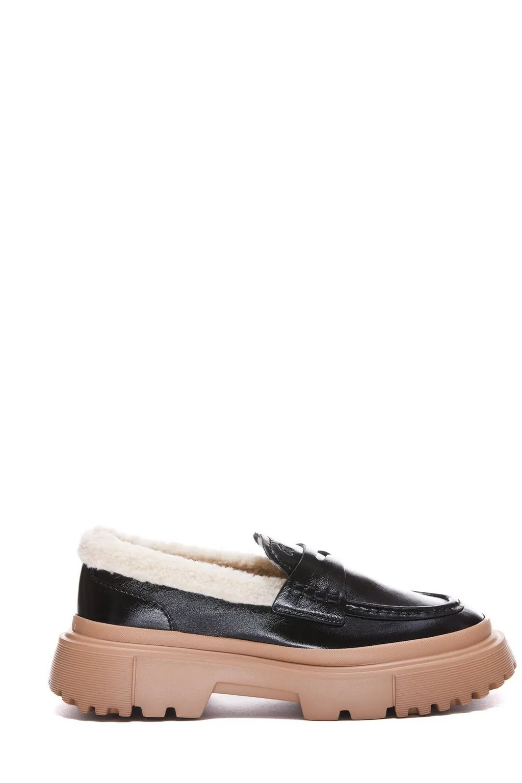 Platform Loafers With Shearling Lining