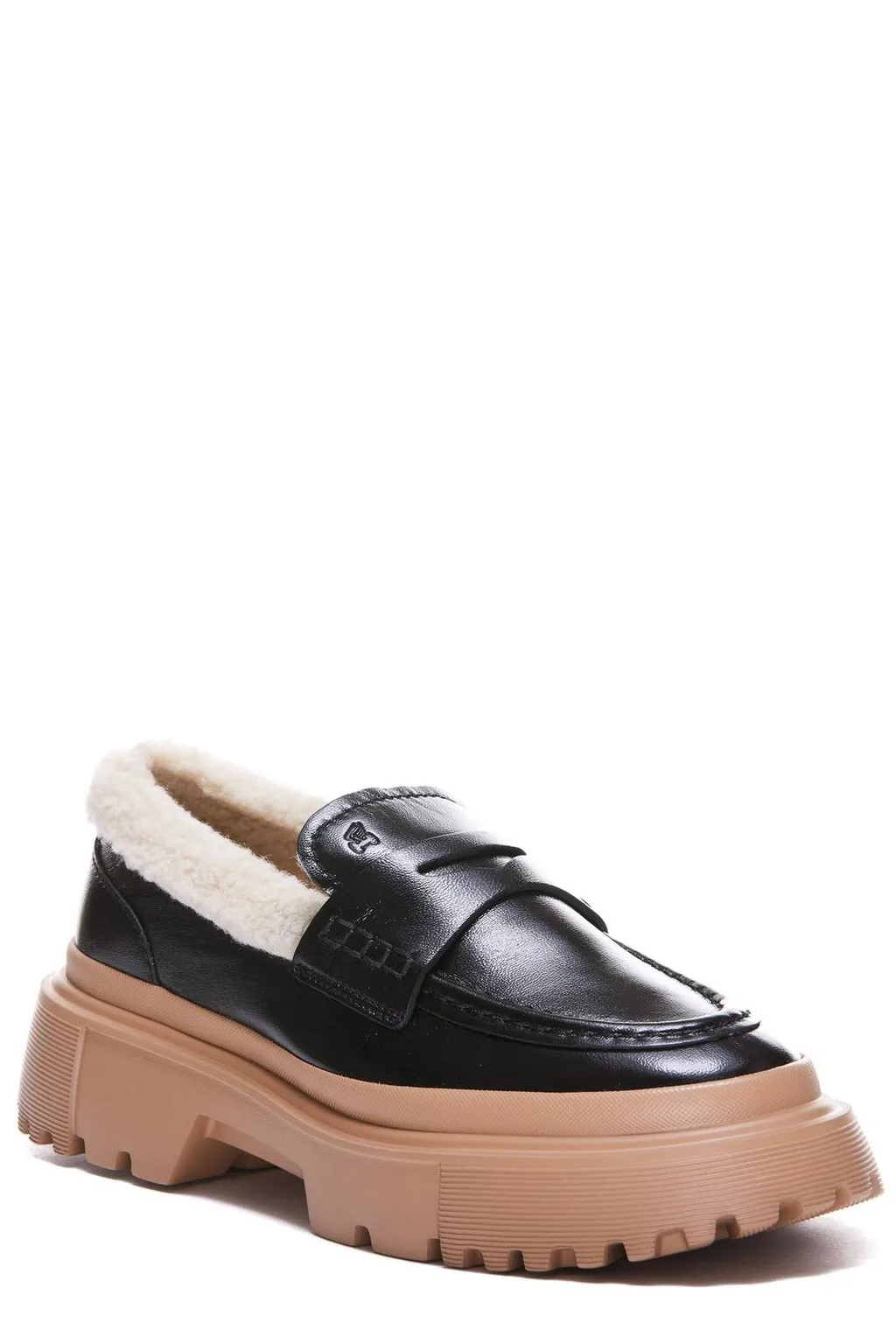 Platform Loafers With Shearling Lining