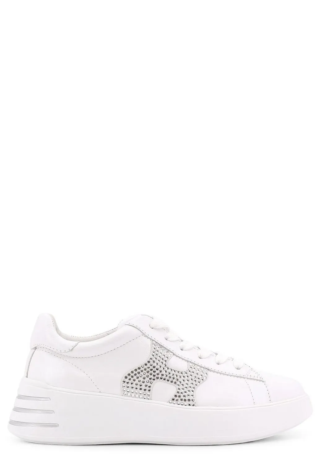 Low-Top Sneakers With Rhinestone H Logo