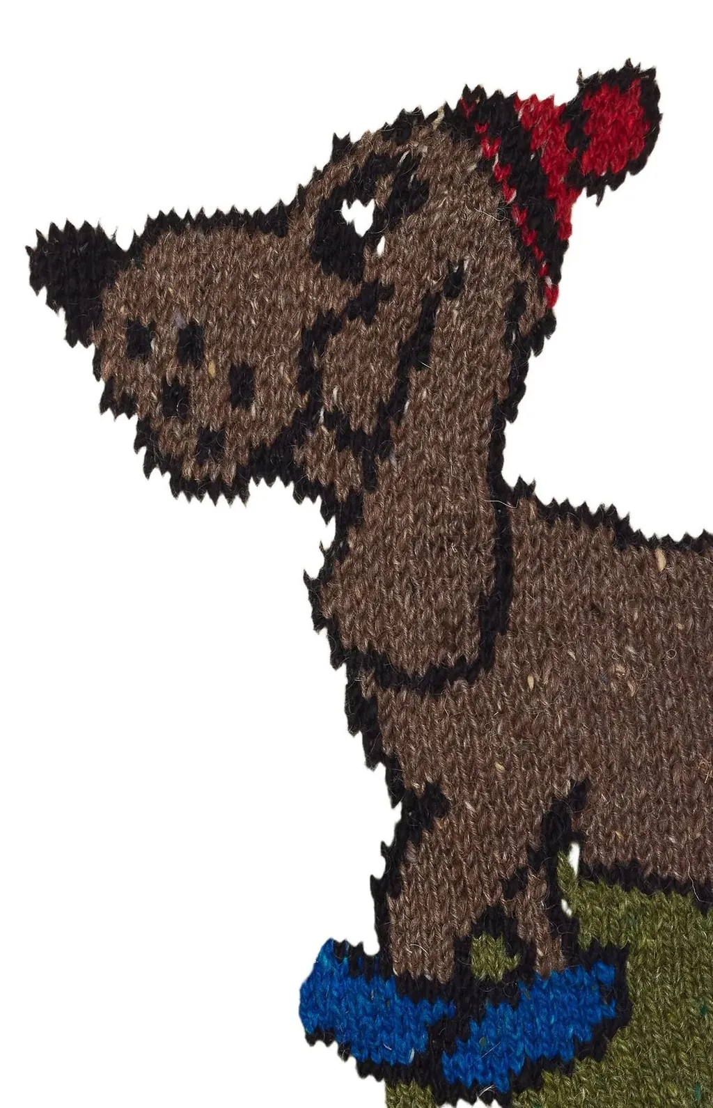 Wool Vest With Dog Motif