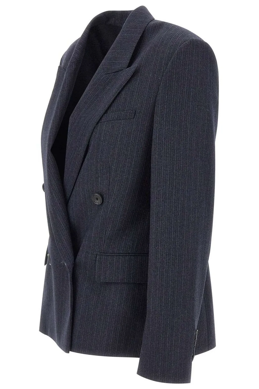 Double-Breasted Pinstripe Blazer