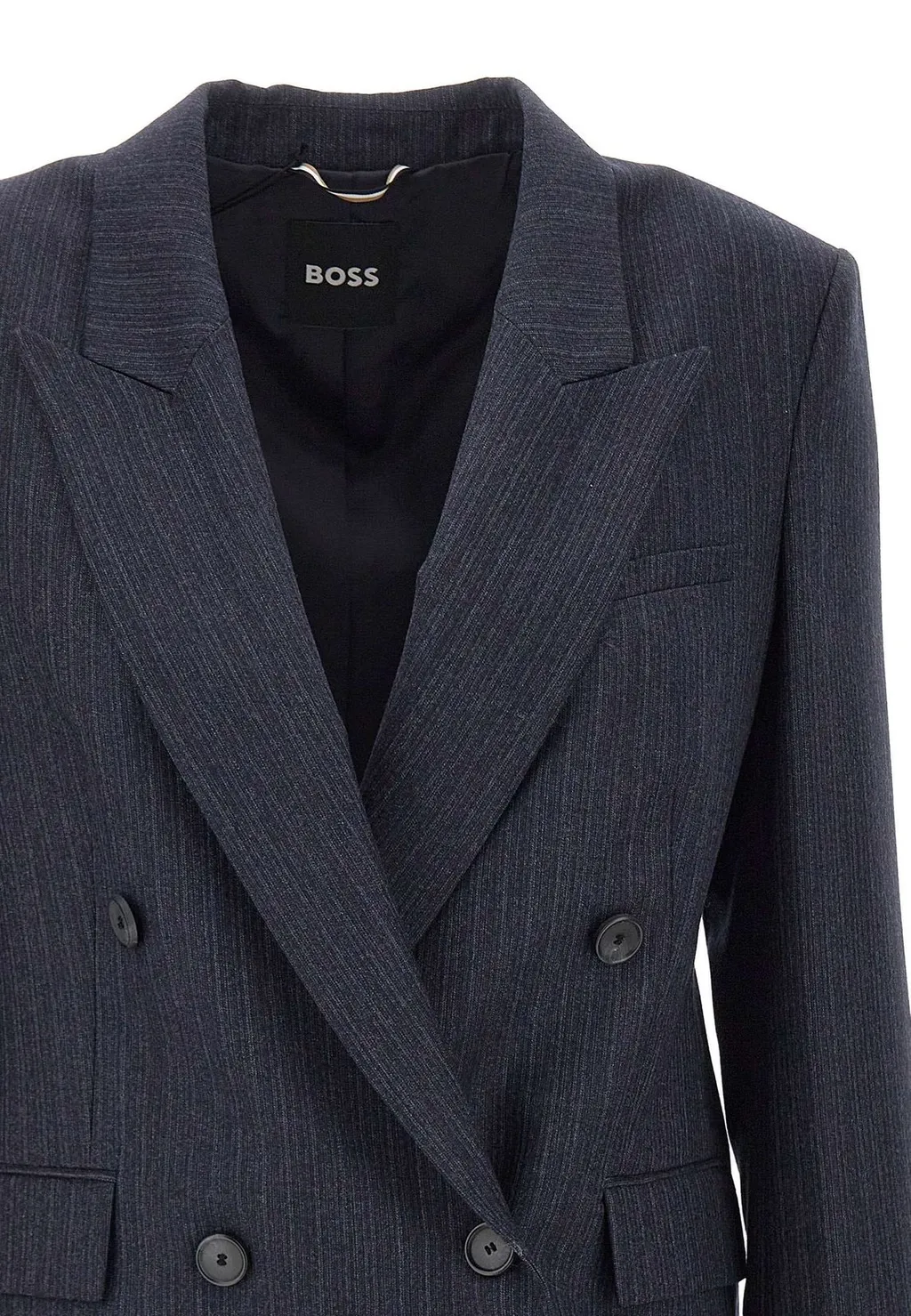 Double-Breasted Pinstripe Blazer