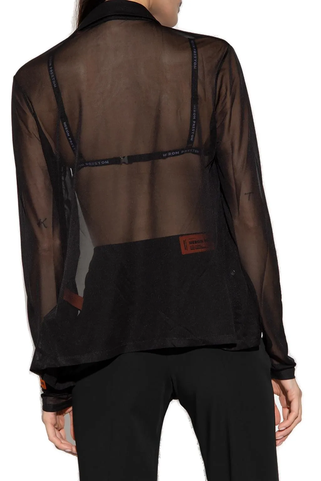 Sheer Button-Up Shirt
