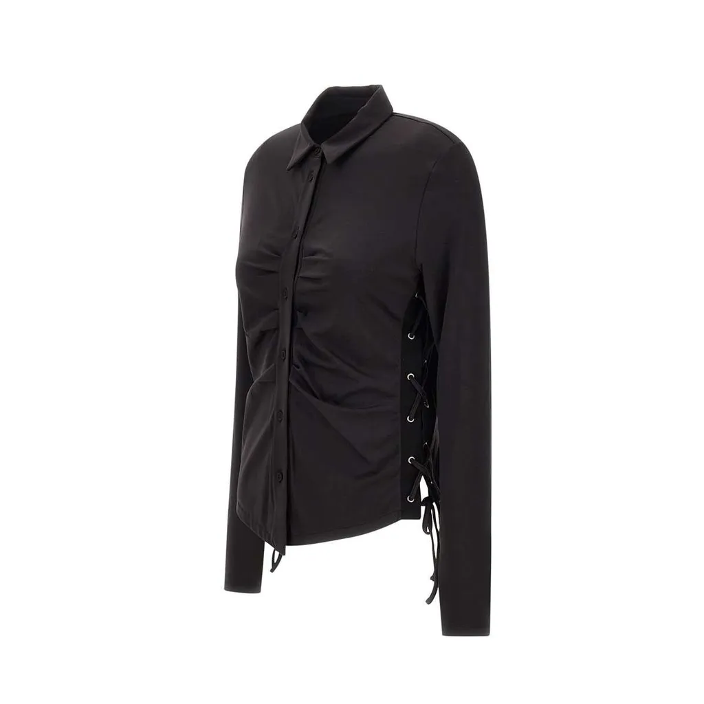 Lace-Up Ruched Shirt