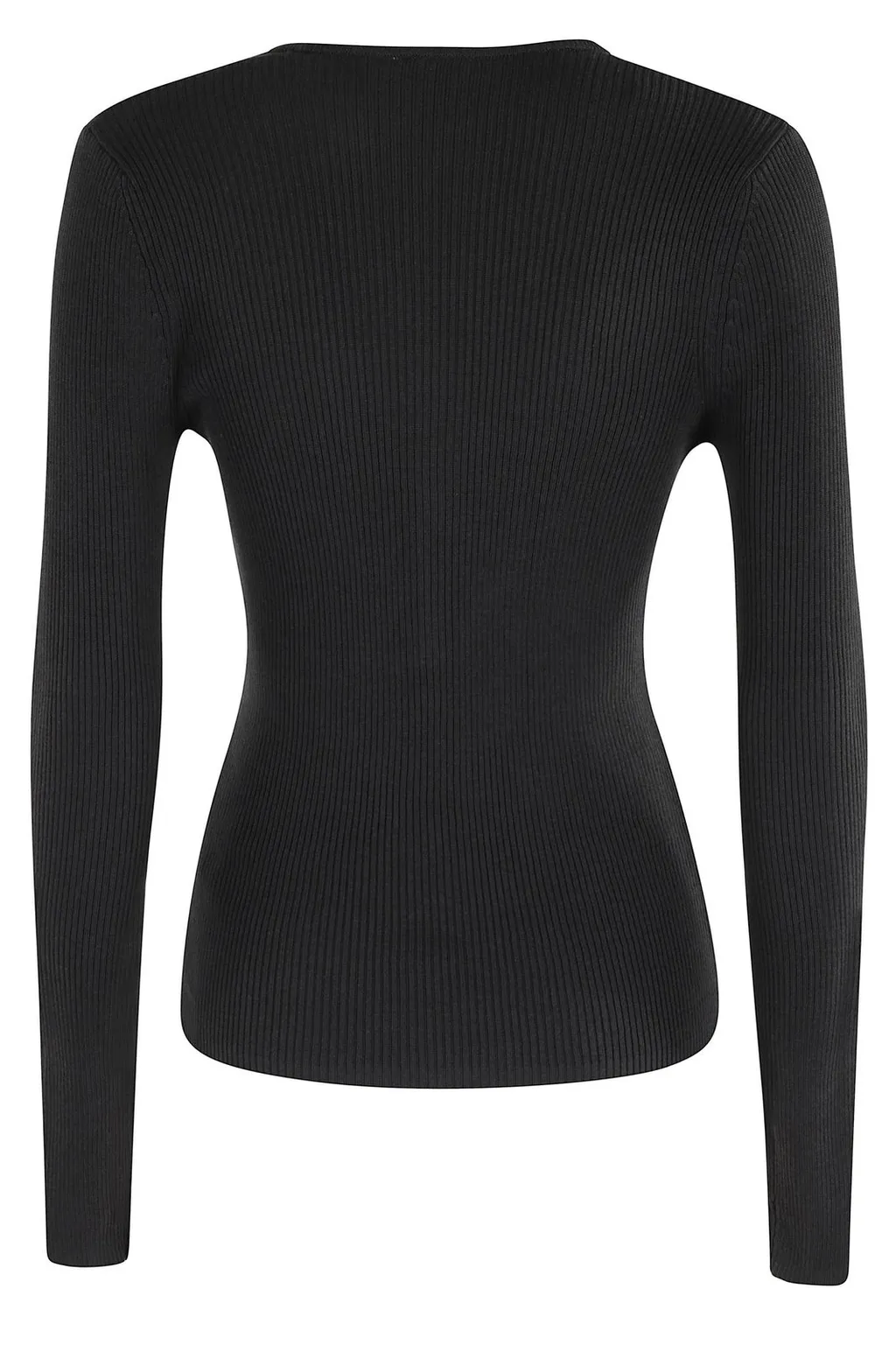 Ribbed Henley Long Sleeve Top