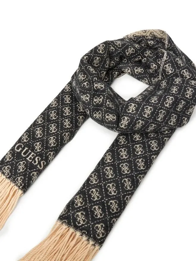 Scarf With All-Over Logo Print