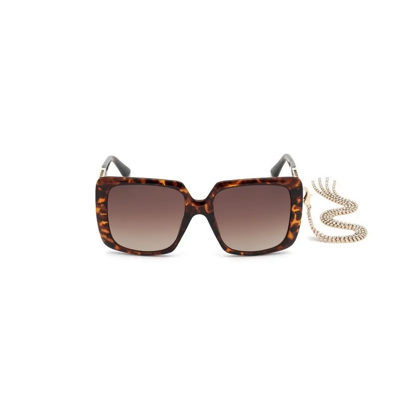 Oversized Square Sunglasses With Chain Detail