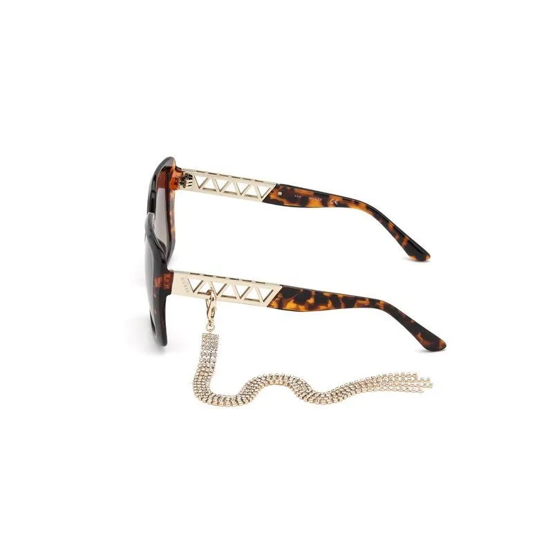 Oversized Square Sunglasses With Chain Detail