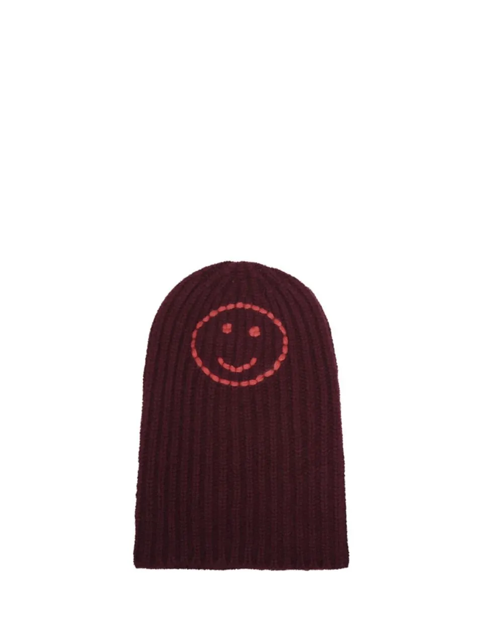 Ribbed Beanie With Smiley Face
